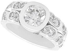 3.22ct Diamond and 18ct White Gold Ring - Antique and Vintage