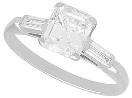 Vintage 1.61ct Diamond Solitaire Engagement Ring in Platinum