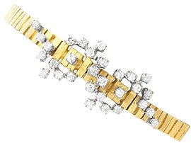 Vintage 1.65ct Diamond and 18ct Yellow Gold Bracelet