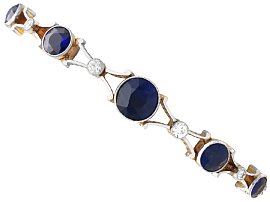 Edwardian 4.48ct Sapphire and Diamond Bracelet in Rose Gold
