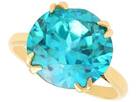 Edwardian 10.90ct High Zircon Solitaire Ring in 18ct Yellow Gold