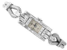 Art Deco 1.30ct Diamond and Platinum Ladies Cocktail Watch
