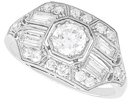 1.53ct Diamond Art Deco Ring in18ct White Gold