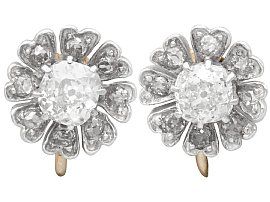 1.54ct Diamond Floral Cluster Earrings 9ct Yellow Gold