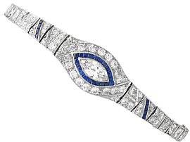 Art Deco Sapphire and 7.58ct Diamond Platinum Bracelet