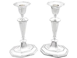 Sterling Silver Candlesticks - Antique George V (1912)