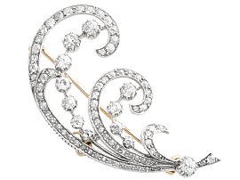 Victorian 4.64ct Diamond Brooch in 9ct Yellow Gold