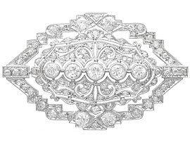 3.83ct Diamond and Platinum Art Deco Brooch - Antique Circa 1925
