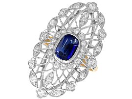2.00ct Sugarloaf Ceylon Sapphire and 1.16ct Diamond, 18ct Yellow Gold Cocktail Ring