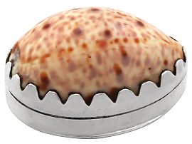 Antique Cowrie Shell and Sterling Silver Vinaigrette