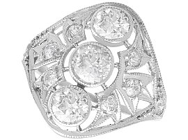 1.39ct Diamond and Platinum Dress Ring - Art Deco - Antique Circa 1920