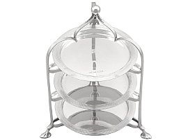 Sterling Silver Miniature Cake Stand - Antique Edwardian; C9540