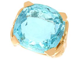 18.15ct Cushion Cut Aquamarine and 18ct Yellow Gold Ring