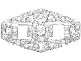Art Deco 5.03ct Diamond and Platinum Brooch