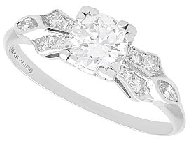 1920s Platinum 1.04ct Diamond Solitaire Ring
