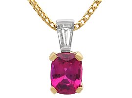 Italian 1.70ct Pink Sapphire and Diamond Pendant
