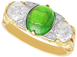 2.54ct Demantoid Garnet and 1.58ct Diamond, 18ct Yellow Gold Ring - Antique Circa 1900