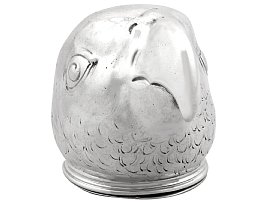 German Silver Table Snuff Parrot Box - Antique Circa 1900