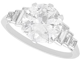 Art Deco 2.95ct Diamond Solitaire Ring in Platinum