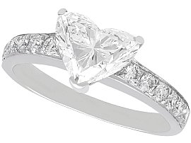 1.99ct Heart Cut Diamond Engagement Ring in 18ct White Gold