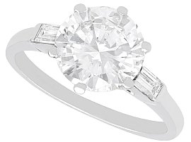 1930s 2.62ct Diamond Solitaire Engagement Ring in Platinum