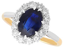 2.13ct Oval Sapphire and Diamond Cluster Ring in 18ct Yellow Gold