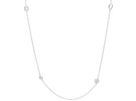 4.23ct Diamond and 18ct White Gold Chain Necklace
