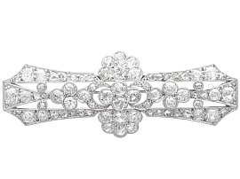 4.02ct Diamond and Platinum Brooch - Antique Circa 1930