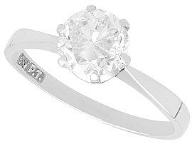 Vintage 1.50ct Diamond and Platinum Solitaire Ring - Circa 1965