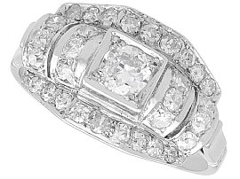 1950s 1.30ct Diamond and Platinum Dress Ring