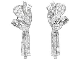 Vintage 7.10ct Diamond and Platinum Day and Night Earrings 