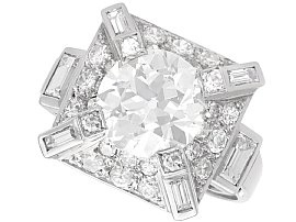 Art Deco 4.51ct Diamond and Platinum Ring