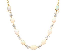 Victorian Opal Diamond Convertible Necklace Bracelet Set
