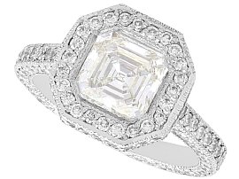 2.09ct Diamond and Platinum Halo Engagement Ring