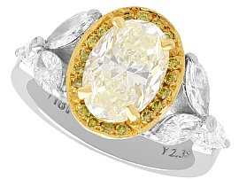 3.62ct White and Yellow Diamond, Platinum Ring