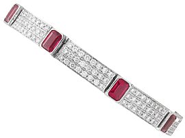 Vintage 7.80ct Pink Tourmaline and 6.72ct Diamond, 18ct White Gold Bracelet