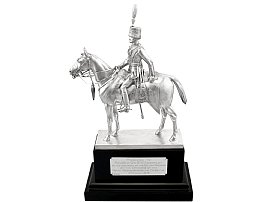 Sterling Silver Royal Hussar Officer Presentation Ornament - Antique George V (1919); C9802