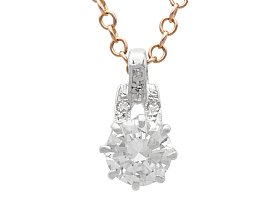 Antique 1.05ct Diamond and Platinum Solitaire Pendant