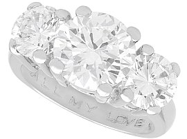 4.49ct Diamond and Platinum Trilogy Ring - Vintage