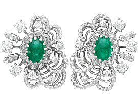 Fine Vintage Emerald Earrings with Diamonds