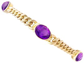 Victorian  4.35ct Amethyst and 15ct Yellow Gold Bracelet