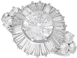 Art Deco 4.86ct Diamond and Platinum Ballerina Ring