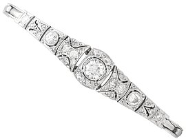 1.59ct Diamond and 18ct White Gold Bracelet - Antique Circa 1925