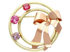 1.52ct Spinel and 14ct Rose and Yellow Gold Brooch by Tiffany & Co - Antique Circa 1935