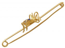 Pearl and Blue Coloured Glass, 9 ct Yellow Gold 'Spider' Brooch - Antique Circa 1890