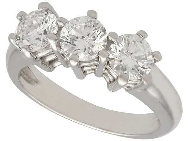 Diamond & 18ct White Gold Trilogy Ring