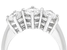 Diamond & 18ct White Gold Trilogy Ring 3/4 close up