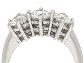 Diamond & 18ct White Gold Trilogy Ring 3/4 close up