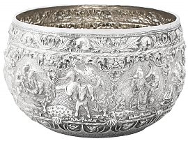 Burmese Silver Thabeik Bowl - Antique Circa 1880