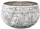 Burmese Silver Thabeik Bowl - Antique Circa 1880